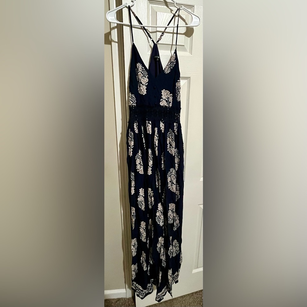 Navy blue floral sundress